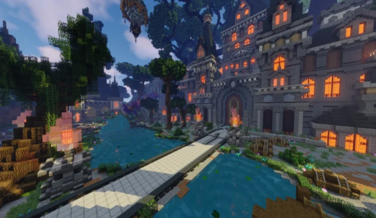 fantasy lobby with castle - Image 8