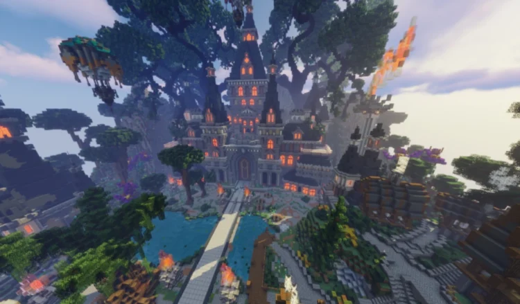fantasy lobby with castle - Image 9