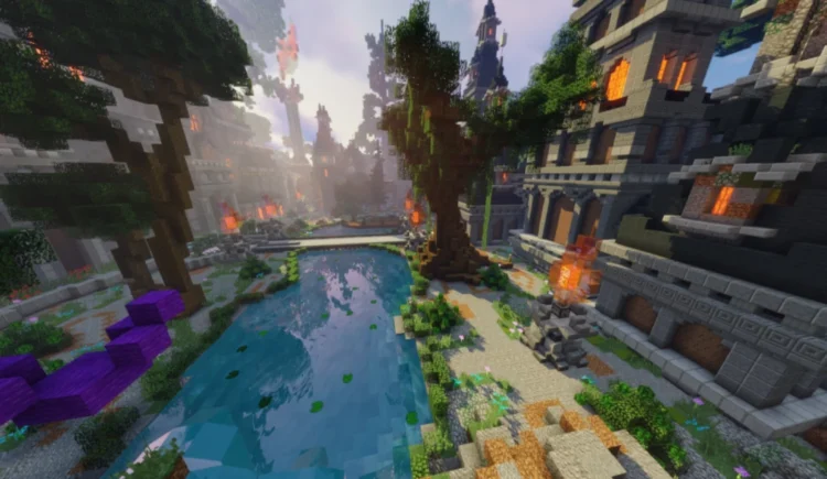 fantasy lobby with castle - Image 12