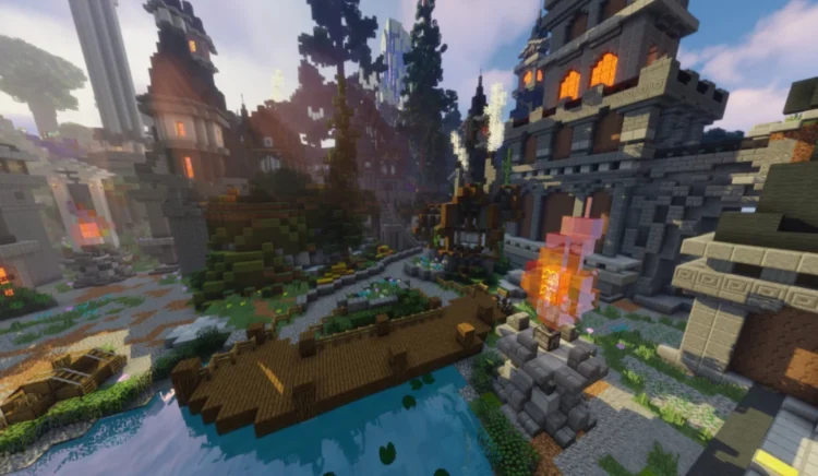 fantasy lobby with castle - Image 4