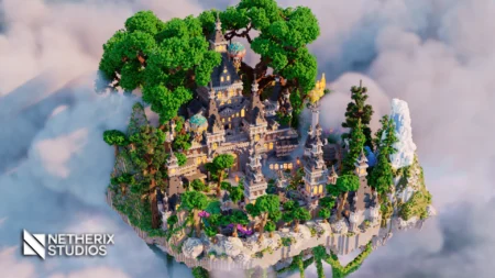 fantasy lobby with castle